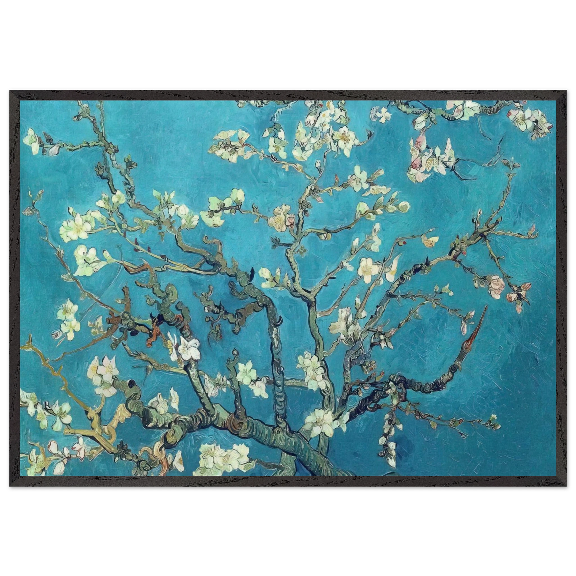 Branches with Almond Blossom - Vincent van Gogh Framed Art Print – Black Wooden Frame - Default Title - -Framed Art Print