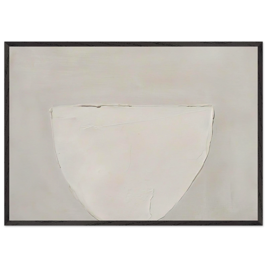 Bowl White on Grey - 1962 - William Scott Framed Art Print – Black Wooden Frame - Default Title - -Framed Art Print