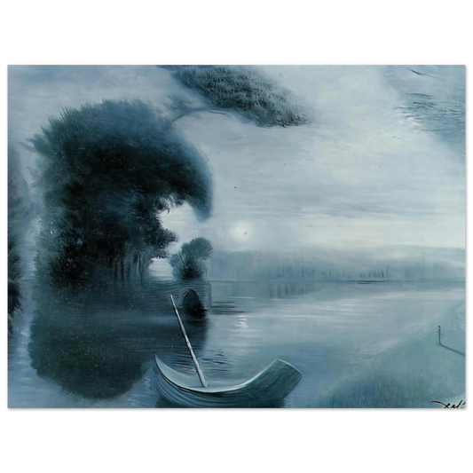 Salvador Dali - METAMORPHOSIS OF HITLER S FACE INTO A MOONLIT LANDSCAPE WITH ACCOMPANIMENT Fine Art Poster - Default Title