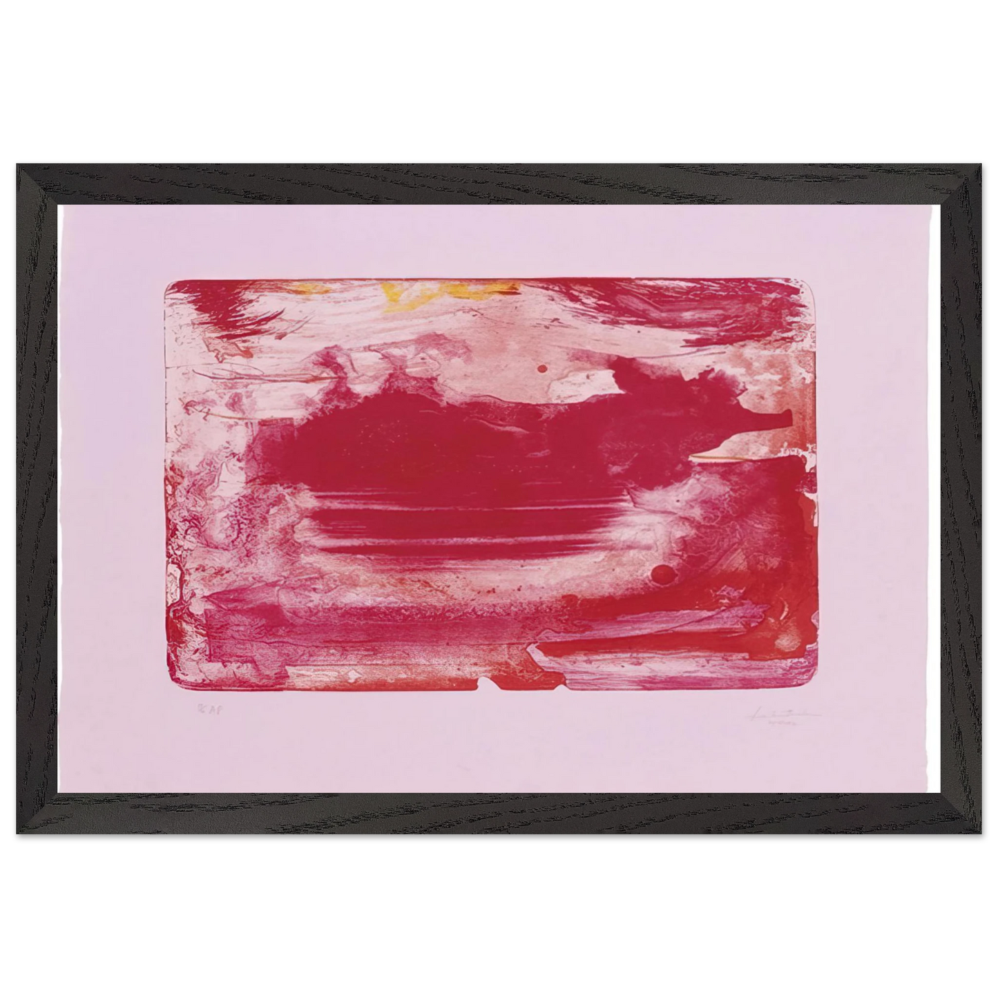Helen Frankenthaler - The Red Sea - 1982 Wall art - 60x80 cm / 24x32 inches - Premium Wooden Framed Poster With Fine Art Paper - Wood frame