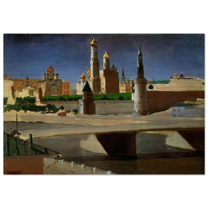 View of the Kremlin from the Zamoskvorechye District - Arkhyp Kuindzhi Brushed Aluminum Print - 70x100 cm / 28x40 inches | Arkhyp Kuindzhi Aluminum Print | Arkhyp Kuindzhi Prints