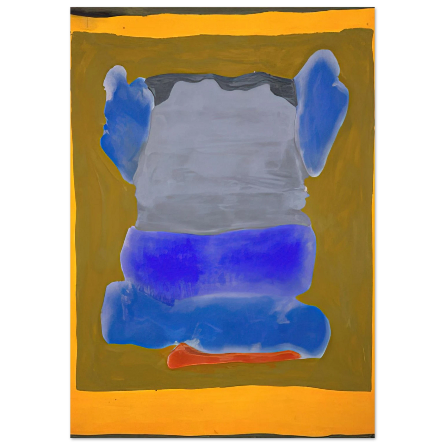 Helen Frankenthaler - Buddha s Court - 1964 Wall art - 21x29.7 cm / 8x12" - Premium Wooden Framed Poster With Fine Art Paper - Black frame