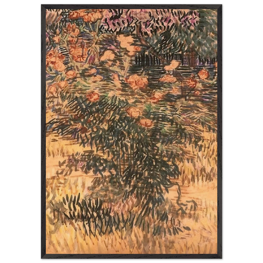 Oleanders the Hospital Garden at Saint-Remy - Vincent van Gogh Framed Art Print – Black Wooden Frame - Default Title - -Framed Art Print