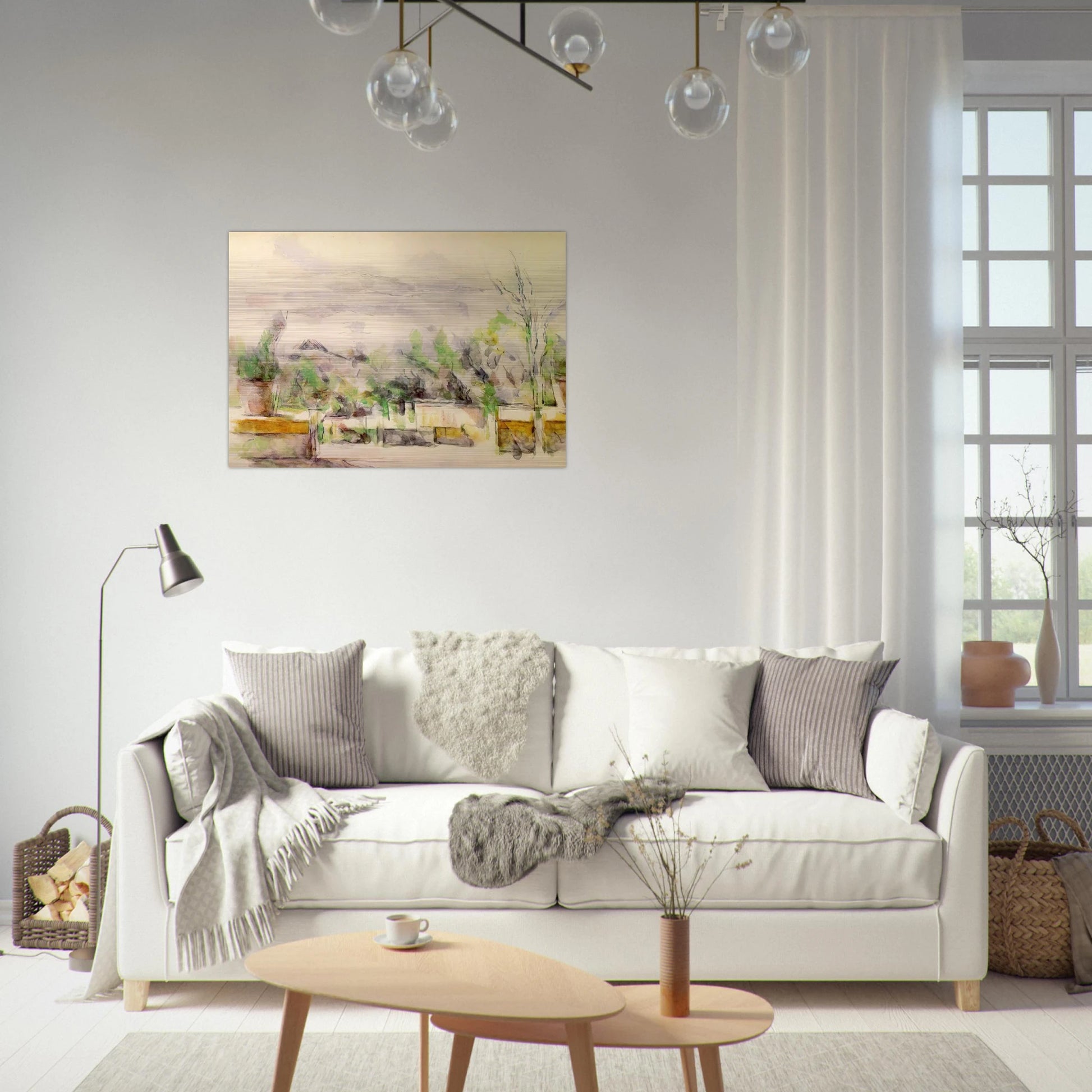 The Garden Terrace at Les Lauves - Paul Cézanne Brushed Aluminum Print - 70x100 cm / 28x40 inches | Paul Cézanne Aluminum Print | Paul Cézanne Prints