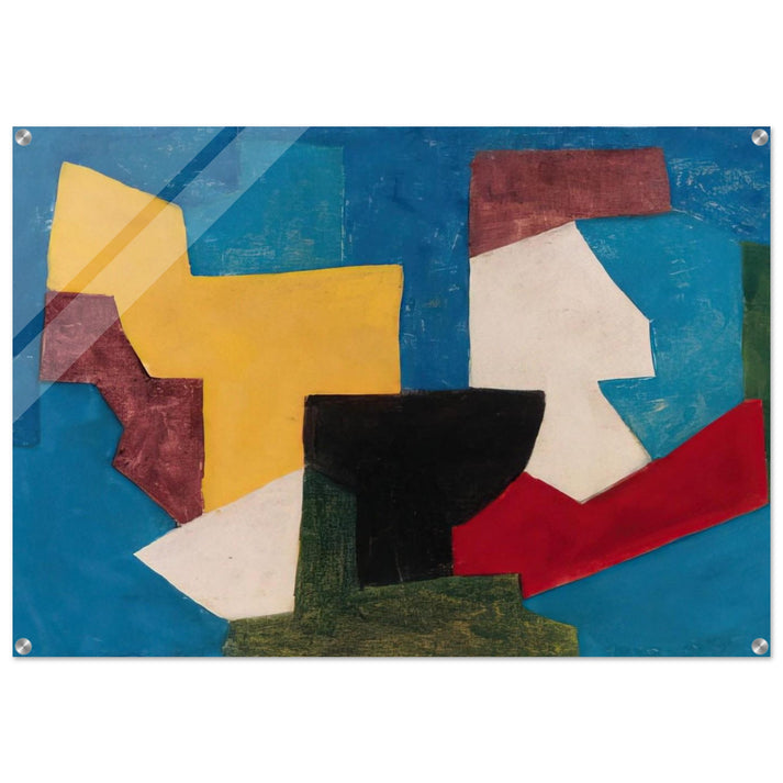 Composition multicolore à dominante bleue - 1969 - Serge Poliakoff Acrylic Print - 70x100 cm / 28x40″ inches