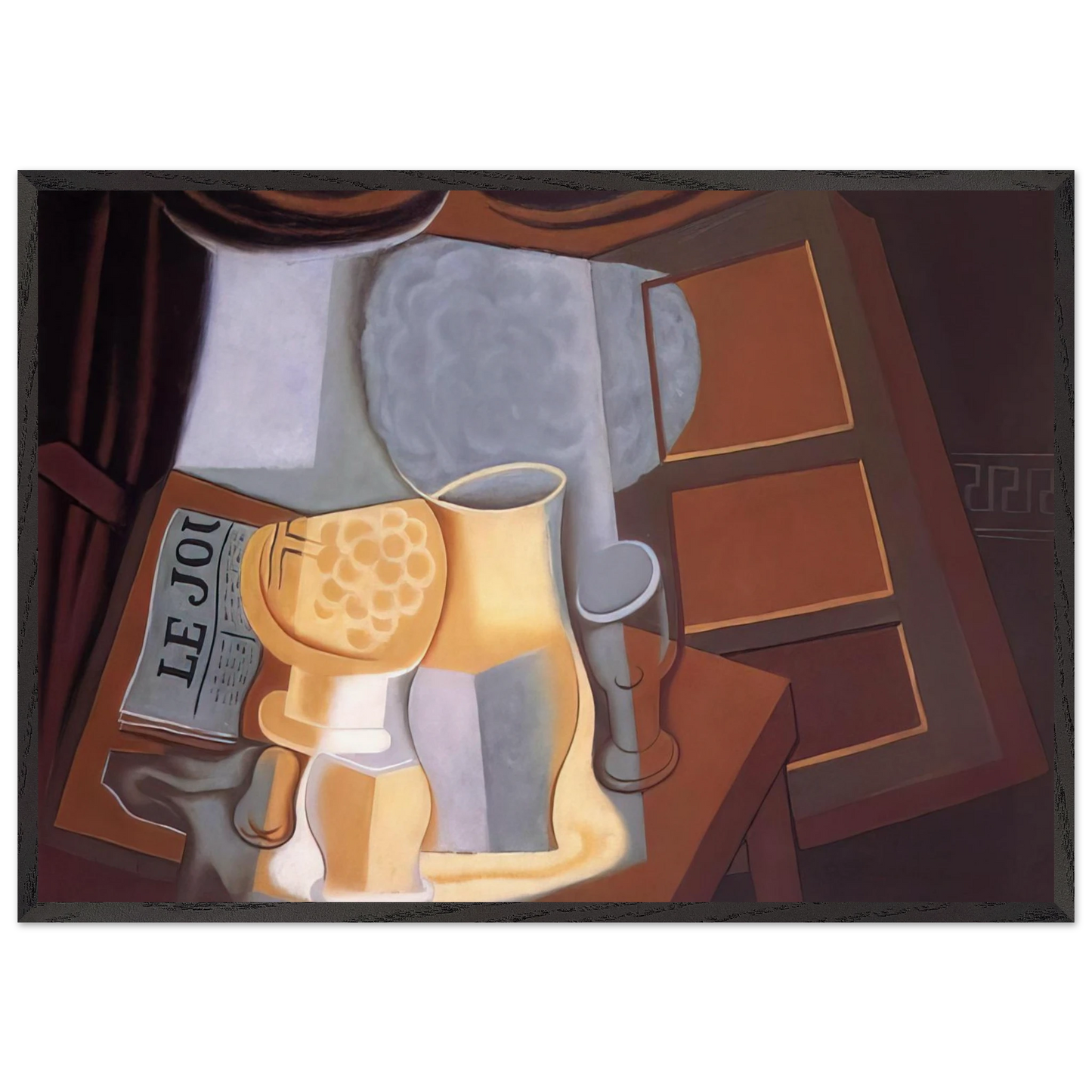 THE TABLE IN FRONT OF THE WINDOW 1921 - Juan Gris Framed Art Print – Black Wooden Frame - Default Title - -Framed Art Print
