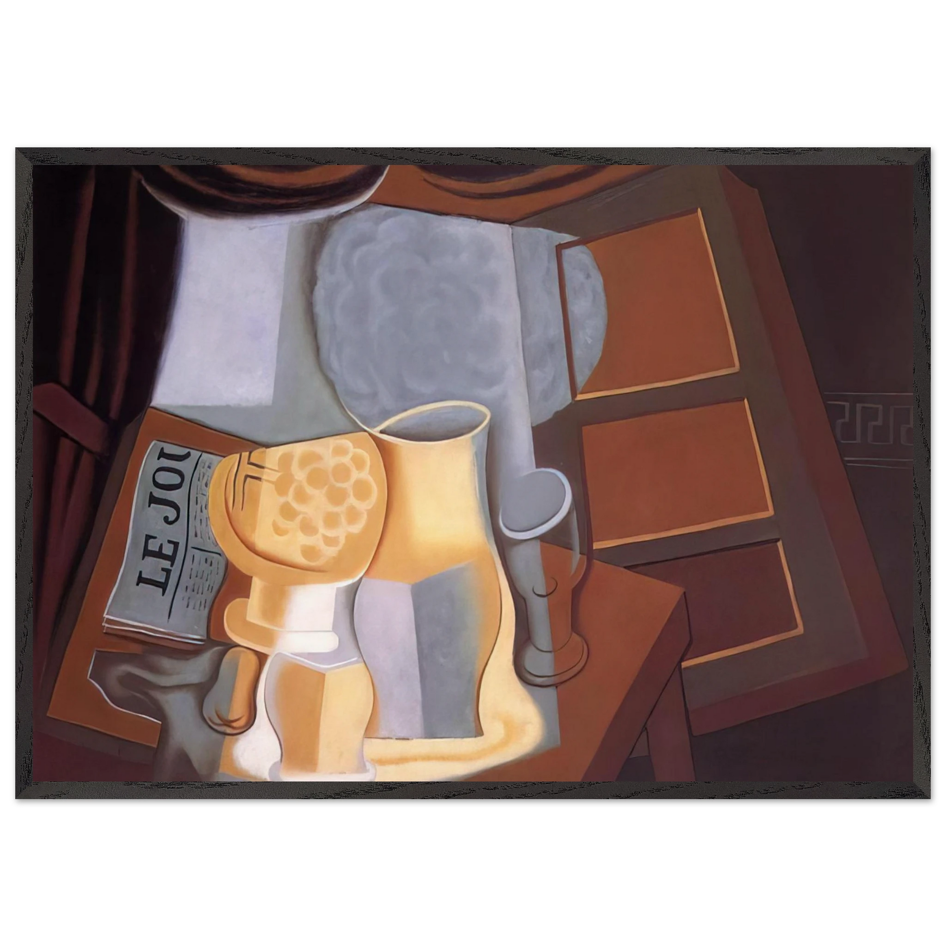 THE TABLE IN FRONT OF THE WINDOW 1921 - Juan Gris Framed Art Print – Black Wooden Frame - Default Title - -Framed Art Print