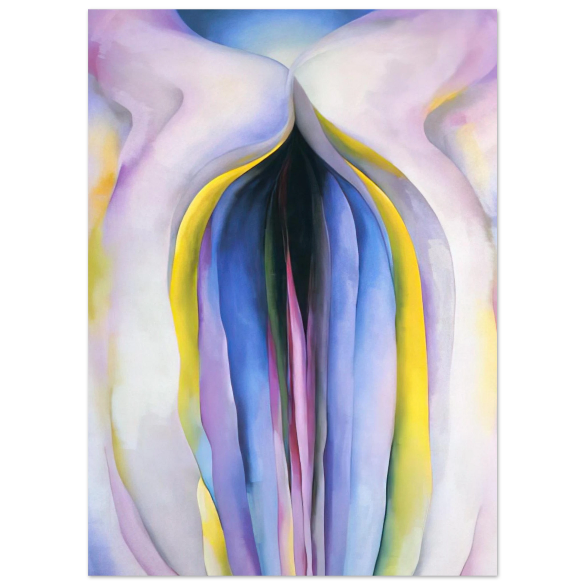 Georgia O'Keeffe - Grey Line With Black, Blue And Yellow Fine Art Poster - 40x60 cm / 16x24 inches