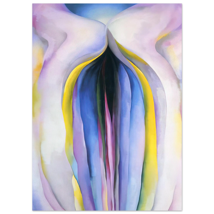 Georgia O'Keeffe - Grey Line With Black, Blue And Yellow Fine Art Poster