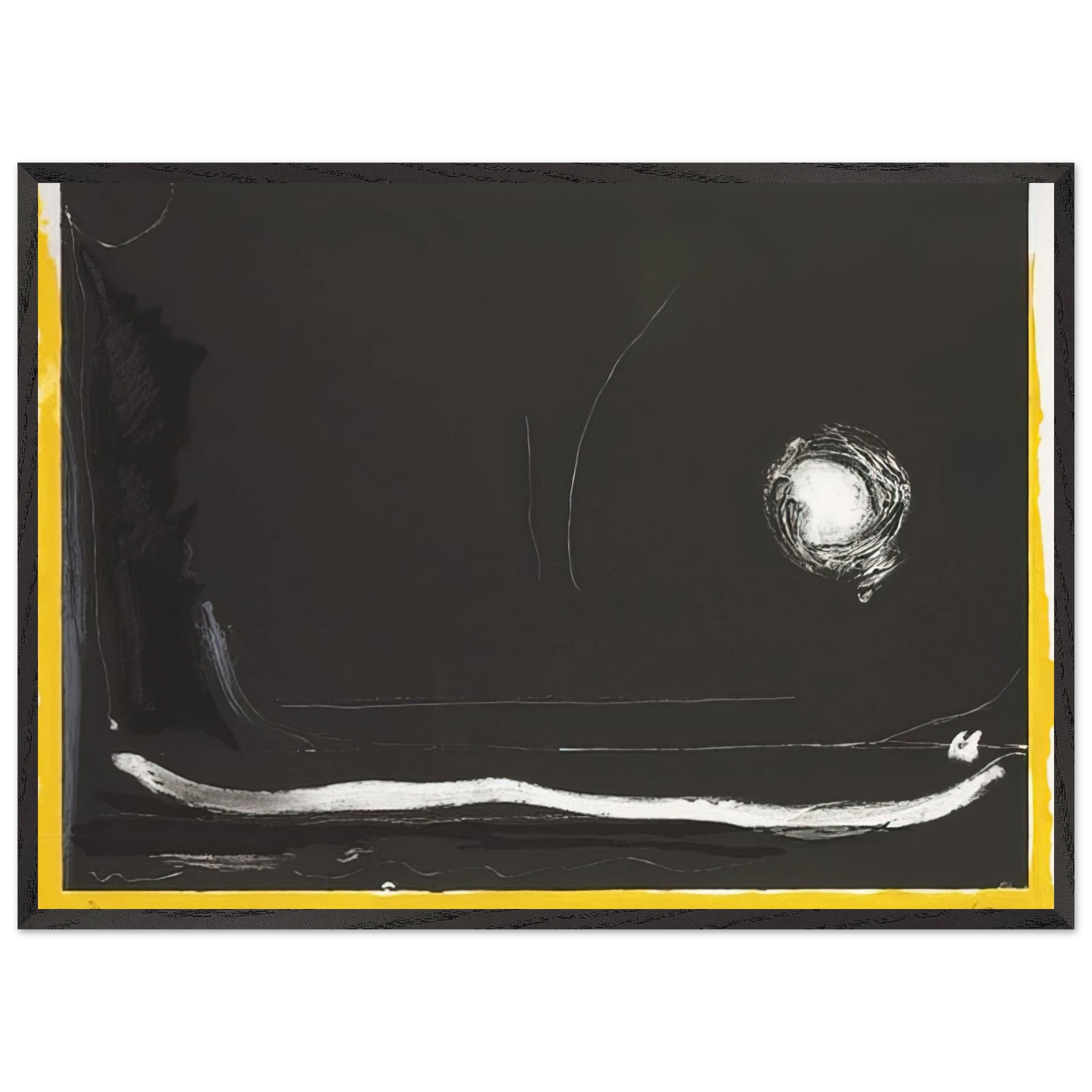 Helen Frankenthaler - Yellow Jack - 1985 Wall art - A2 (42 x 59.4  cm) - Premium Wooden Framed Poster With Fine Art Paper - Black frame