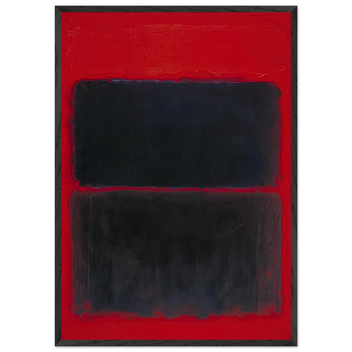 Light Red Over Black - 1957 - Mark Rothko 70x100 cm / 28x40 inches Framed Art Print – Black Wooden Frame