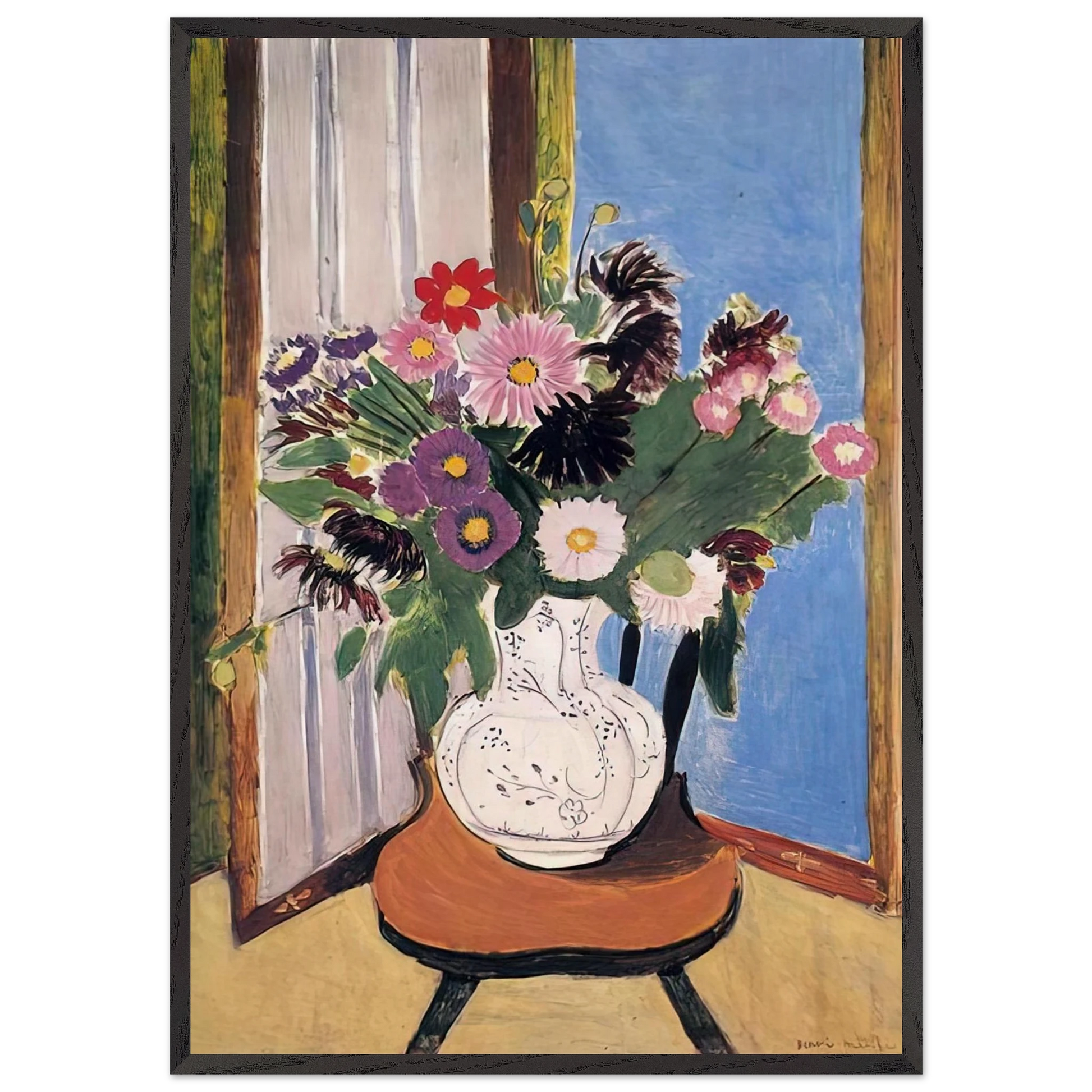DAISIES 1919 - Henri Matisse Framed Art Print – Black Wooden Frame - Default Title - -Framed Art Print