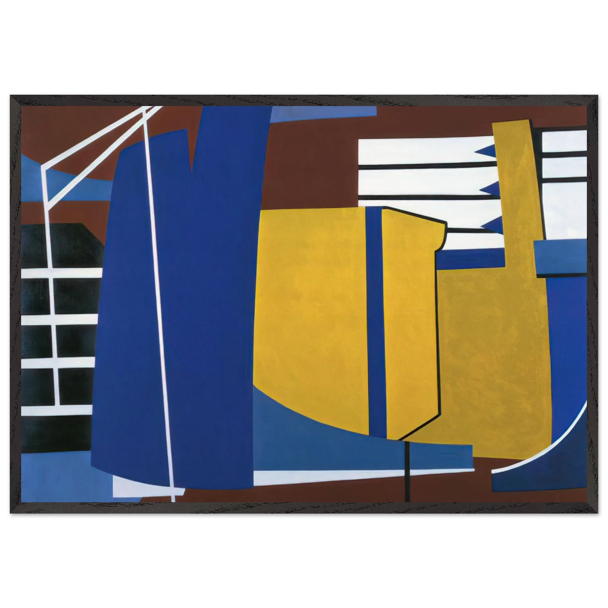 Nacelles Under Construction - 1946 - Ralston Crawford 70x100 cm / 28x40 inches Framed Art Print – Black Wooden Frame