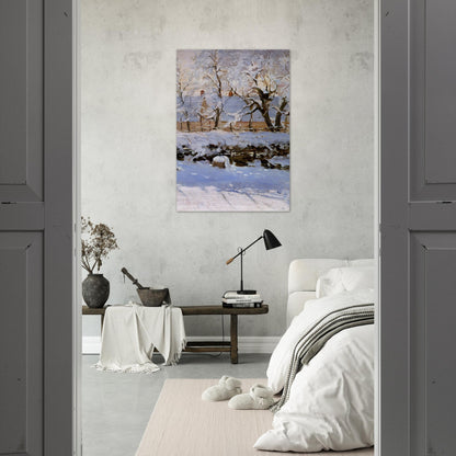 The Magpie - claude monet Brushed Aluminum Print - 70x100 cm / 28x40 inches | claude monet Aluminum Print | claude monet Prints