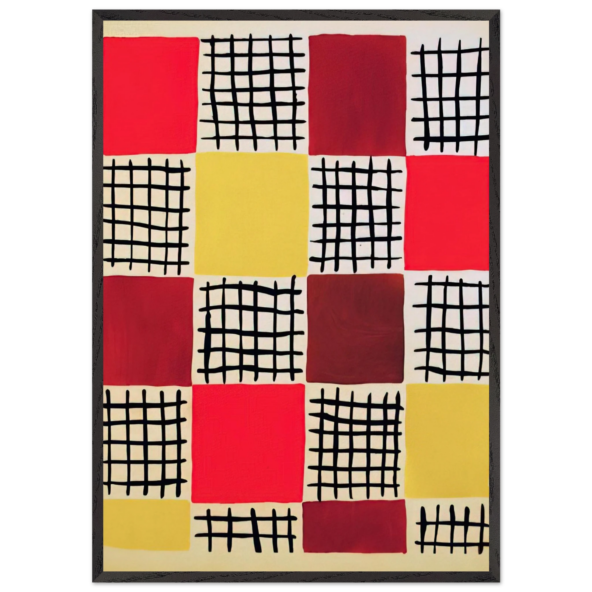 COMPOSITION 7 - Sonia Delaunay Framed Art Print – Black Wooden Frame - Default Title - -Framed Art Print