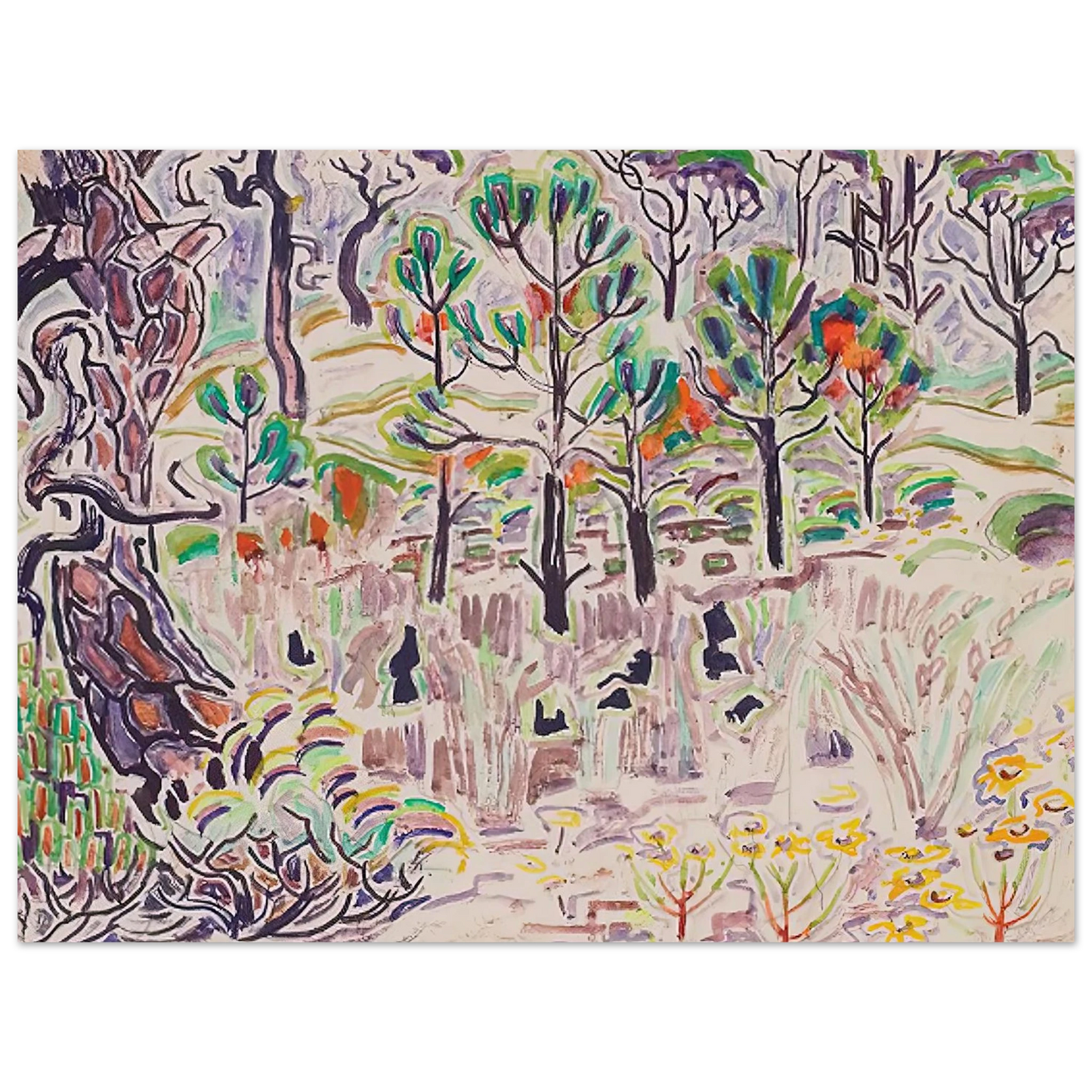 Walter Inglis Anderson - Walter Anderson Wall art - 40x50 cm / 16x20 Inches - Premium Wooden Framed Poster With Fine Art Paper - White frame