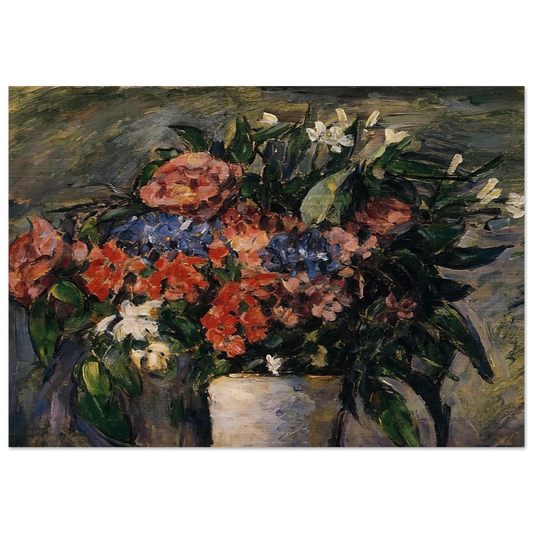Pot of Flowers - Paul Cézanne Brushed Aluminum Print - 70x100 cm / 28x40 inches | Paul Cézanne Aluminum Print | Paul Cézanne Prints