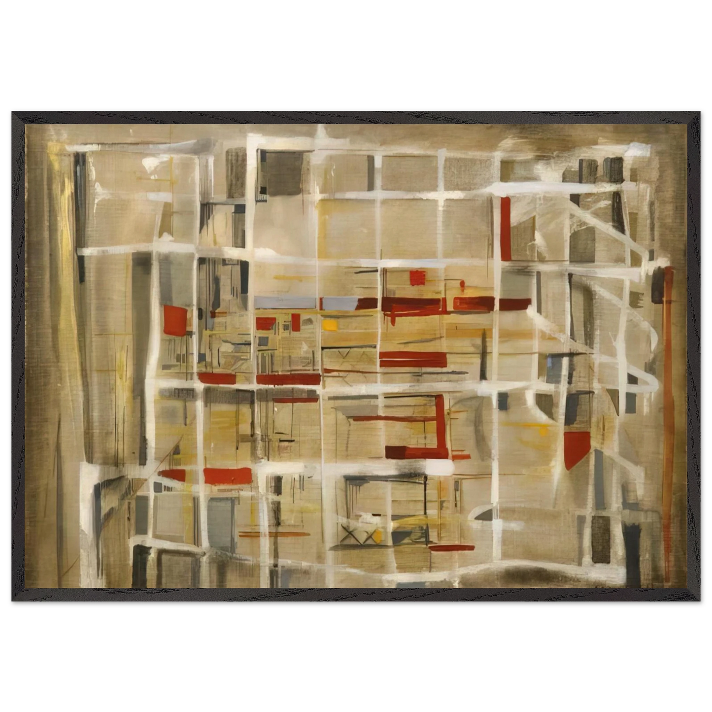 Interieur a la spirale - 1949 - Maria Helena Vieira da Silva Framed Art Print – Black Wooden Frame - Default Title - -Framed Art Print