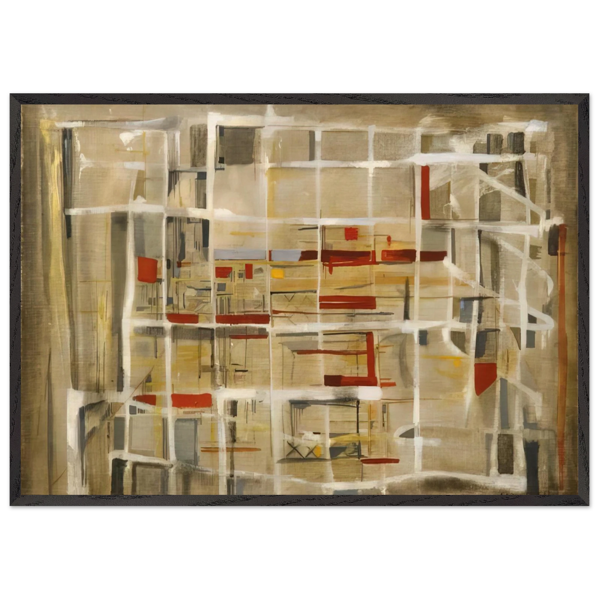 Interieur a la spirale - 1949 - Maria Helena Vieira da Silva Framed Art Print – Black Wooden Frame - Default Title - -Framed Art Print