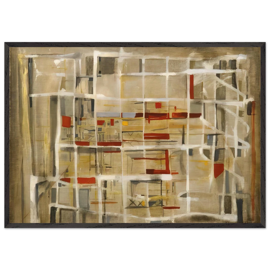 Interieur a la spirale - 1949 - Maria Helena Vieira da Silva Framed Art Print – Black Wooden Frame - Default Title - -Framed Art Print