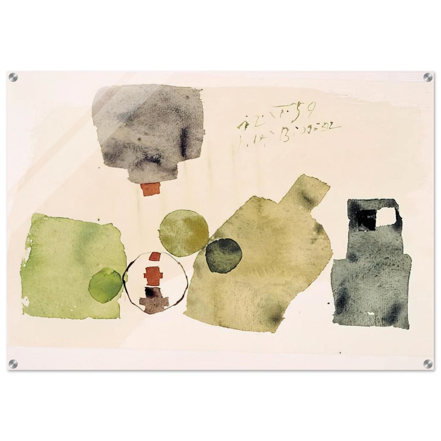 12.XI.59 - 1959 - Julius Bissier Acrylic Print - 70x100 cm / 28x40″ inches | Julius Bissier Wall Art | Julius Bissier Prints