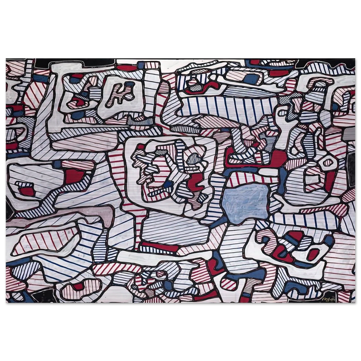SITE INHABITED BY OBJECTS 1965 - Jean Dubuffet Brushed Aluminum Print - 70x100 cm / 28x40 inches | Jean Dubuffet Aluminum Print | Jean Dubuffet Prints
