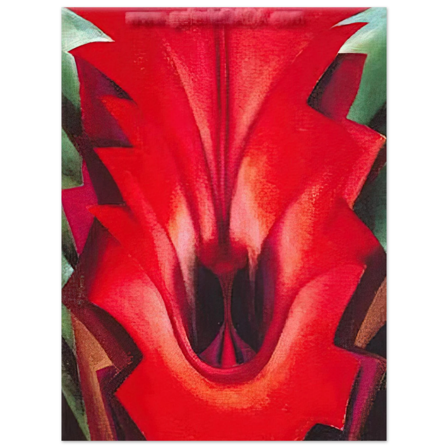 Georgia O'Keeffe - Inside Red Canna Fine Art Poster - 13x18 cm / 5x7 inches