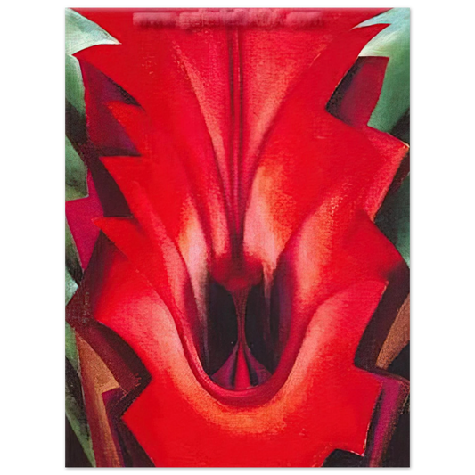 Georgia O'Keeffe - Inside Red Canna Fine Art Poster - 13x18 cm / 5x7 inches