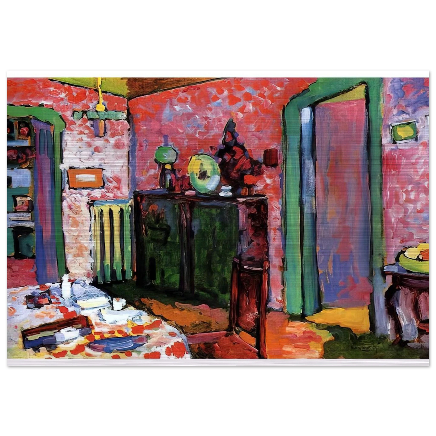 INTERIOR MY DINING ROOM 1909 - Wassily Kandinsky Brushed Aluminum Print - 70x100 cm / 28x40 inches | Wassily Kandinsky Aluminum Print | Wassily Kandinsky Prints