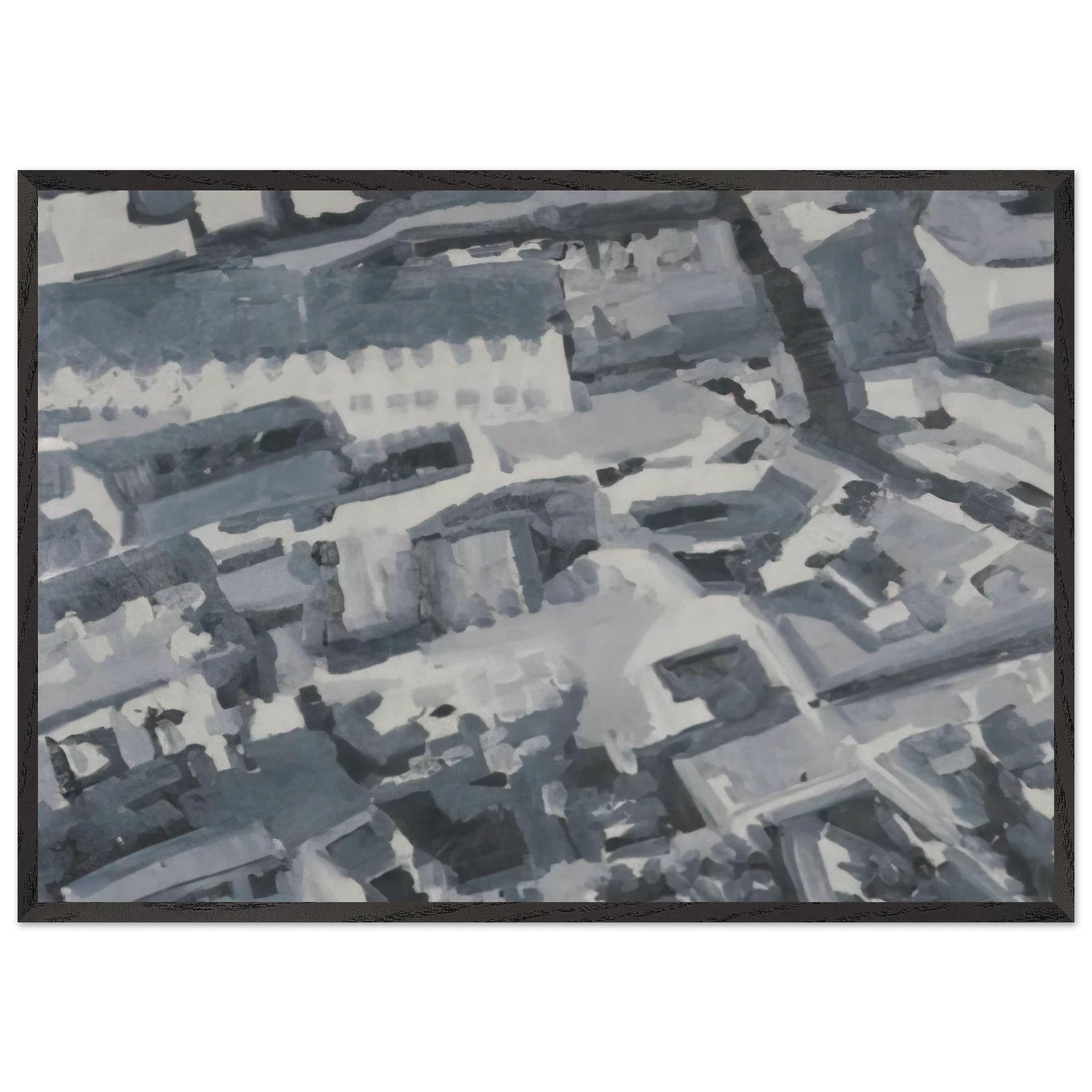 TOWNSCAPE M3 1968 - Gerhard Richter Framed Art Print – Black Wooden Frame - Default Title - -Framed Art Print