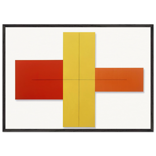 WITHIN RED YELLOW ORANGE 1981 - Robert Mangold Framed Art Print – Black Wooden Frame - Default Title - -Framed Art Print