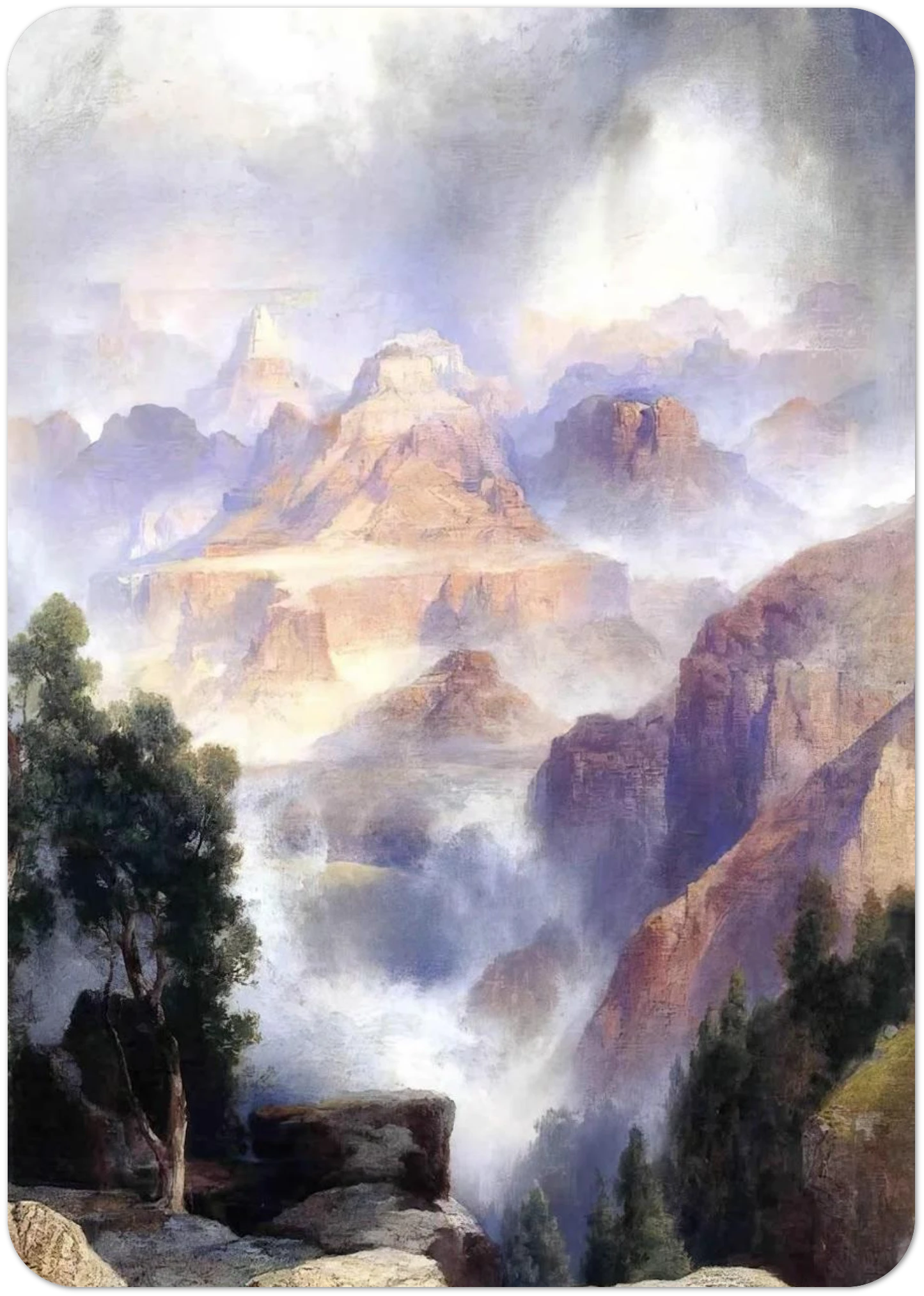 A Showery Day, Grand Canyon By Thomas Moran Pack of 10 Post Cards | Thomas Moran Post Cards | A6 (10.5 x 14.8 cm) - 4.1 x 5.8 inches