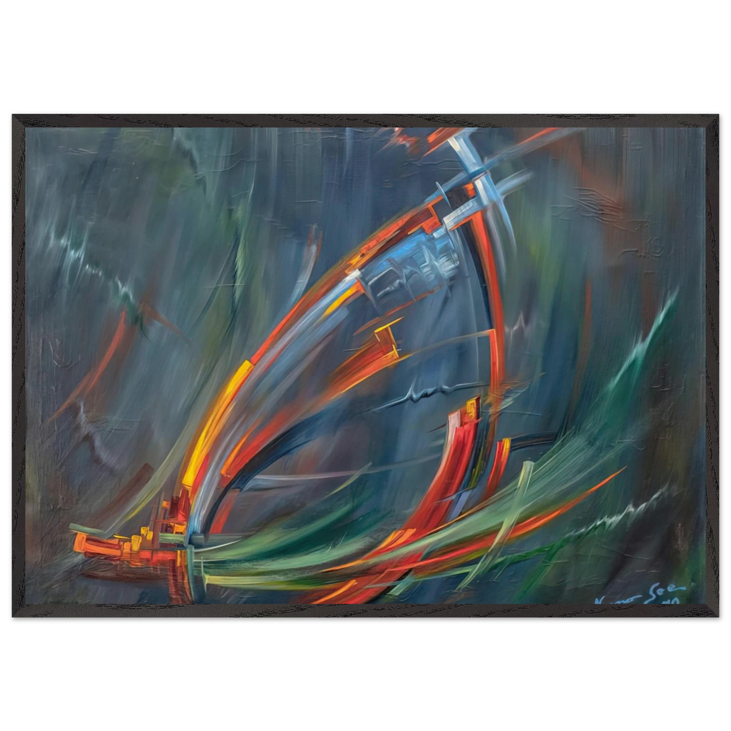 Untitled - 1970 N11 - Konrad Zuse Framed Art Print – Black Wooden Frame - Default Title - -Framed Art Print