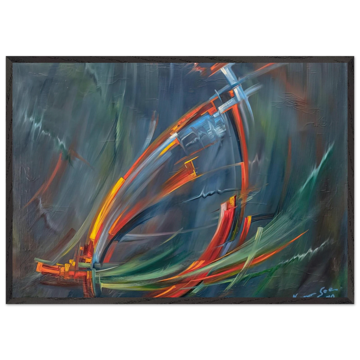 Untitled - 1970 N11 - Konrad Zuse 70x100 cm / 28x40 inches Framed Art Print – Black Wooden Frame