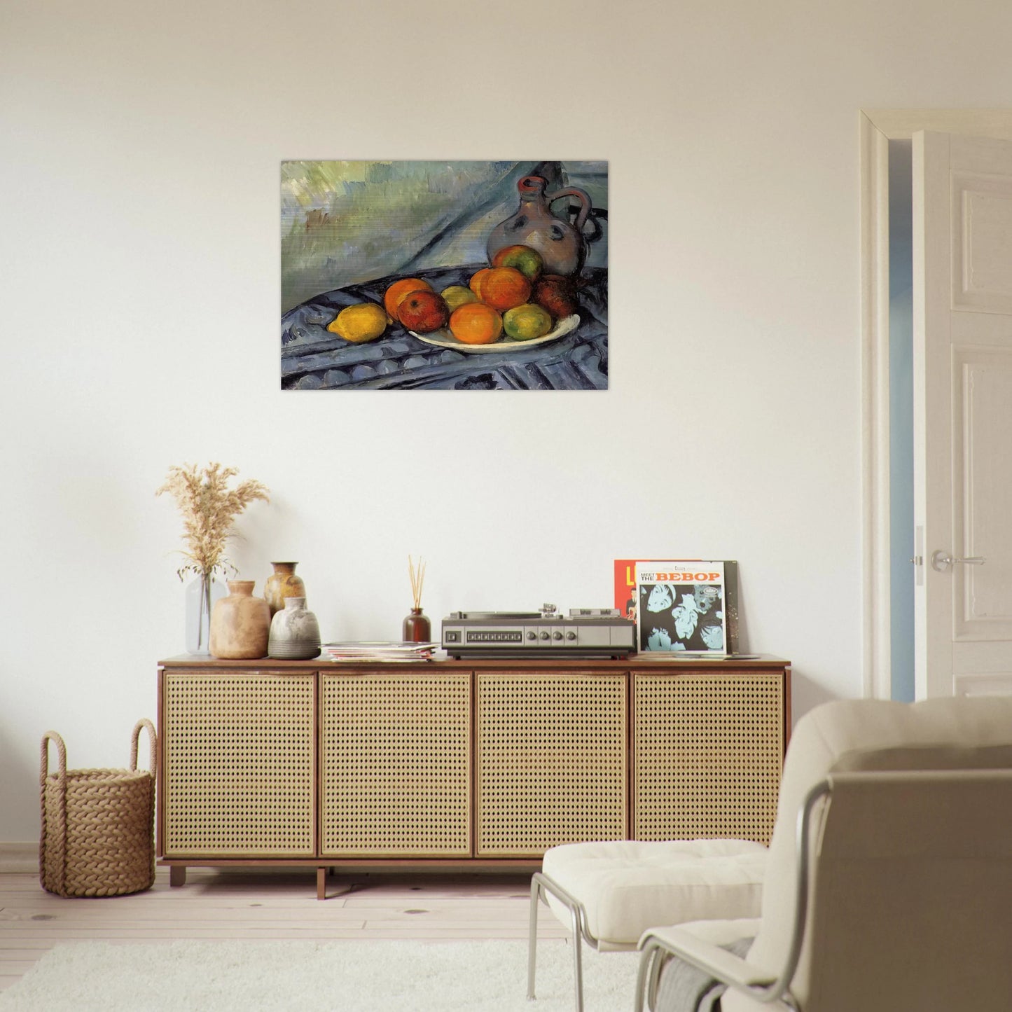 Fruit and Jug on a Table - Paul Cézanne Brushed Aluminum Print - 70x100 cm / 28x40 inches | Paul Cézanne Aluminum Print | Paul Cézanne Prints