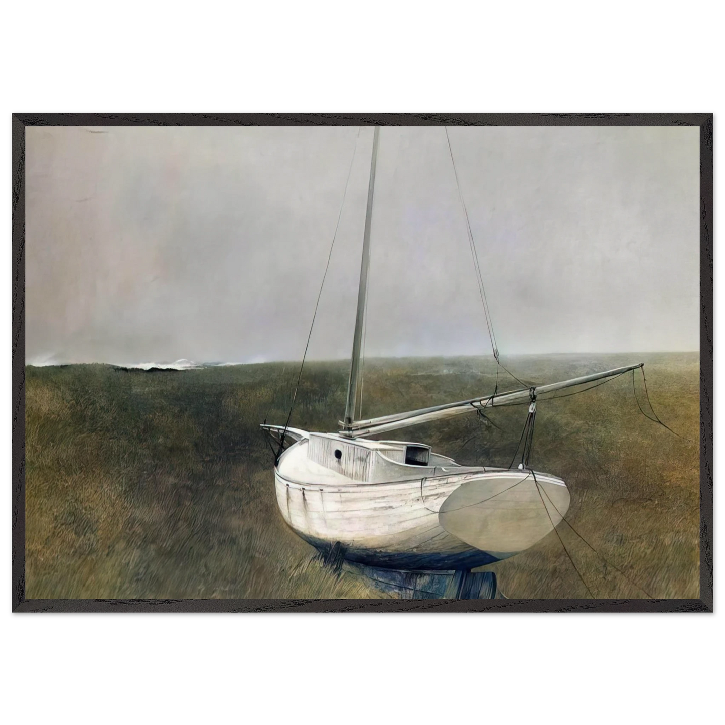 BELOW DOVER 1950 - Andrew Wyeth Framed Art Print – Black Wooden Frame - Default Title - -Framed Art Print