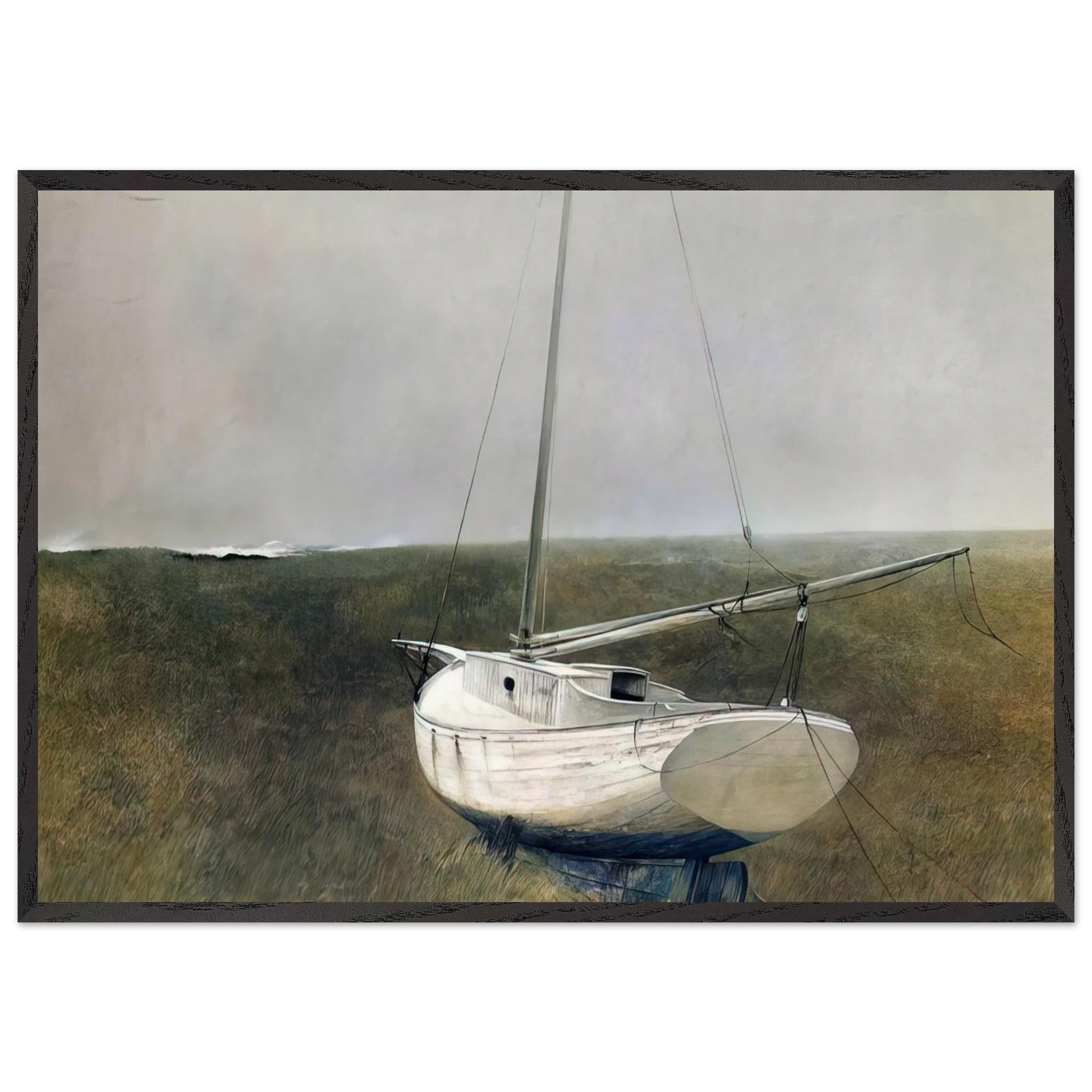 BELOW DOVER 1950 - Andrew Wyeth Framed Art Print – Black Wooden Frame - Default Title - -Framed Art Print