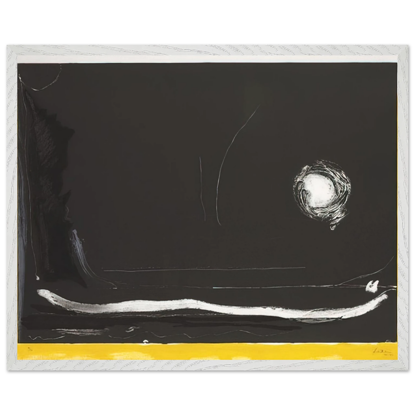 Helen Frankenthaler - Yellow Jack - 1985 Wall art - 27x35 cm / 11x14 Inches - Premium Wooden Framed Poster With Fine Art Paper - Black frame