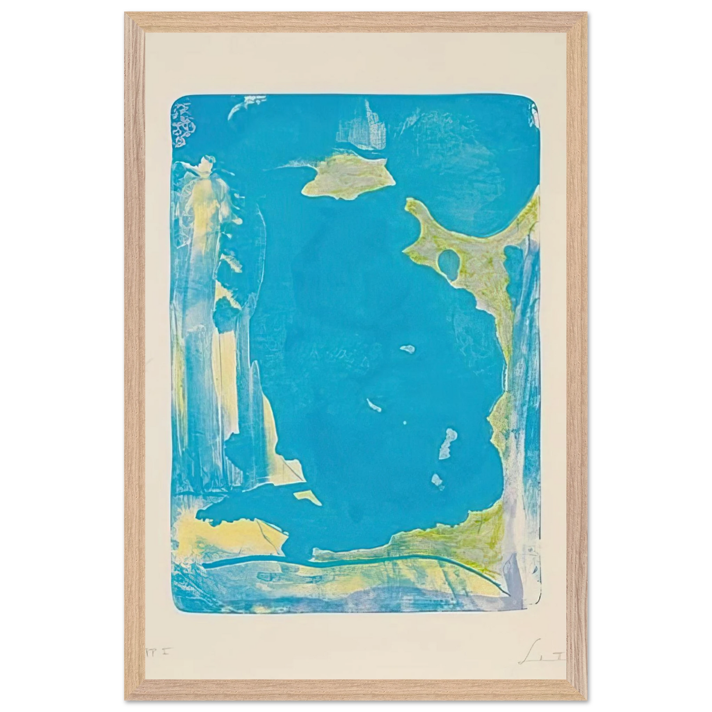 Helen Frankenthaler - Reflections IV - 1995 Wall art - A1 (59.4 x 84.1  cm) - Premium Wooden Framed Poster With Fine Art Paper - Wood frame
