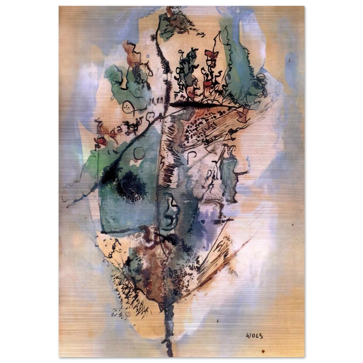 Bleu optimiste - 1951 - Wols Brushed Aluminum Print - 70x100 cm / 28x40 inches | Wols Aluminum Print | Wols Prints