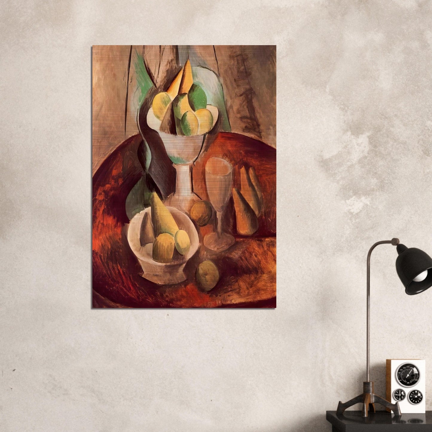 Fruit in a Vase - 1909 - Pablo Picasso Brushed Aluminum Print - 70x100 cm / 28x40 inches | Pablo Picasso Aluminum Print | Pablo Picasso Prints