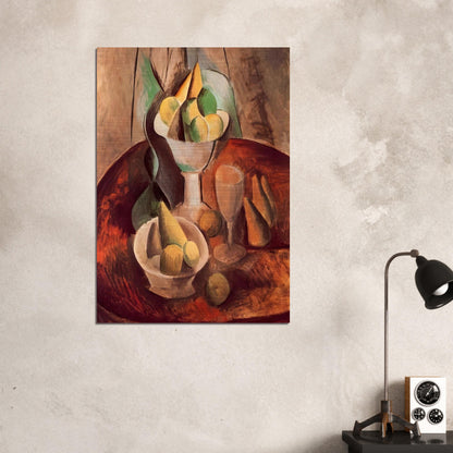 Fruit in a Vase - 1909 - Pablo Picasso Brushed Aluminum Print - 70x100 cm / 28x40 inches | Pablo Picasso Aluminum Print | Pablo Picasso Prints