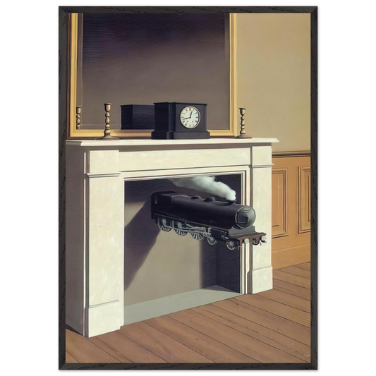 TIME TRANSFIXED 1938 - Rene Magritte 70x100 cm / 28x40 inches Framed Art Print – Black Wooden Frame