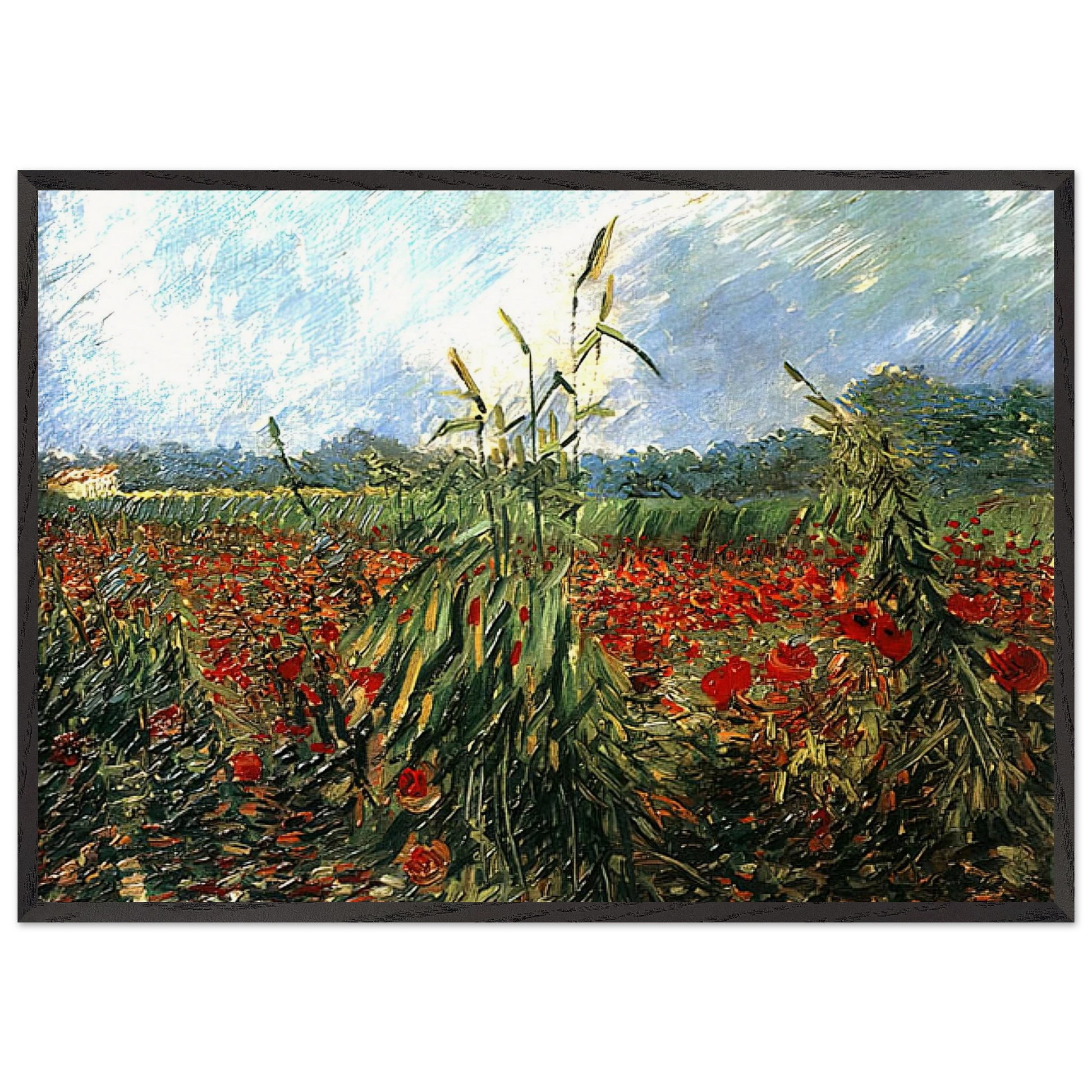 Green Ears of Wheat - Vincent van Gogh Framed Art Print – Black Wooden Frame - Default Title - -Framed Art Print