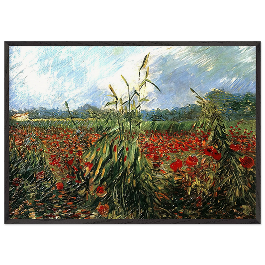 Green Ears of Wheat - Vincent van Gogh Framed Art Print – Black Wooden Frame - Default Title - -Framed Art Print
