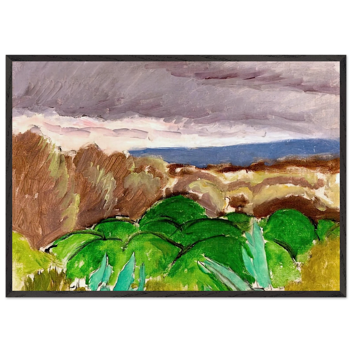 CAGNES LANDSCAPE IN STORMY WEATHER 1917 - Henri Matisse 70x100 cm / 28x40 inches Framed Art Print – Black Wooden Frame