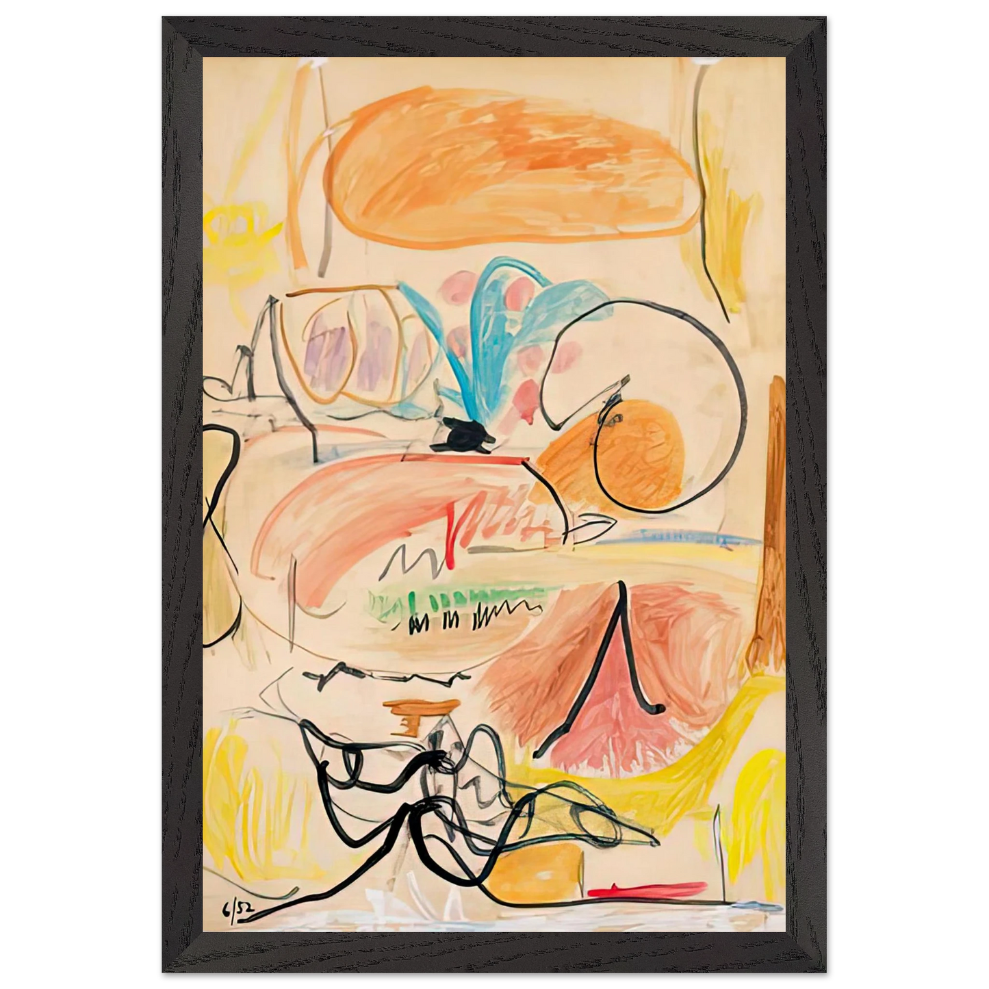 Helen Frankenthaler - Window Shade No. 1, 1952- Wall Art - 60x80 cm / 24x32 inches - Fine Art Poster - -