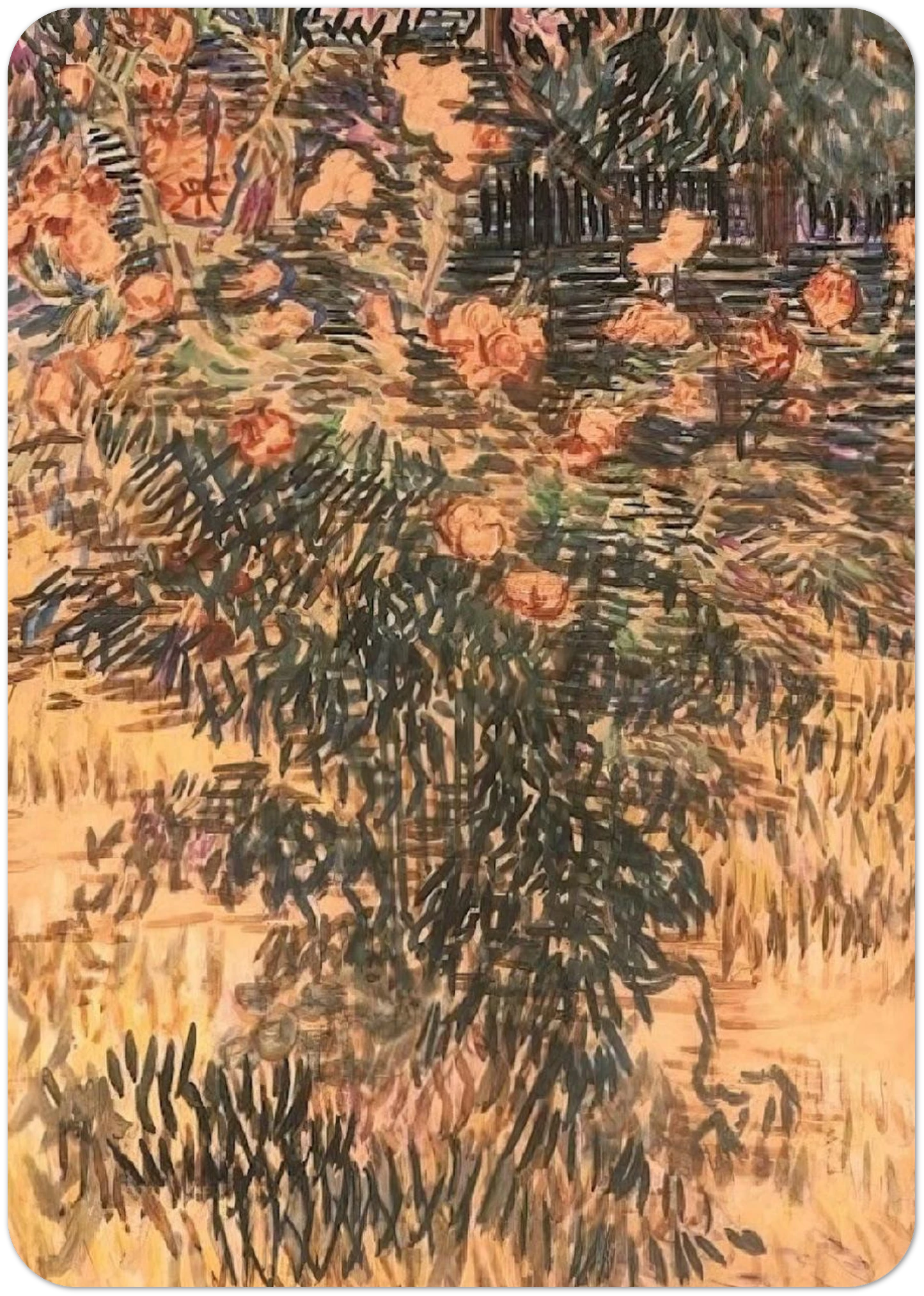 Oleanders, the Hospital Garden at Saint-Remy By Vincent van Gogh Pack of 10 Post Cards | Vincent van Gogh Post Cards | A6 (10.5 x 14.8 cm) - 4.1 x 5.8 inches