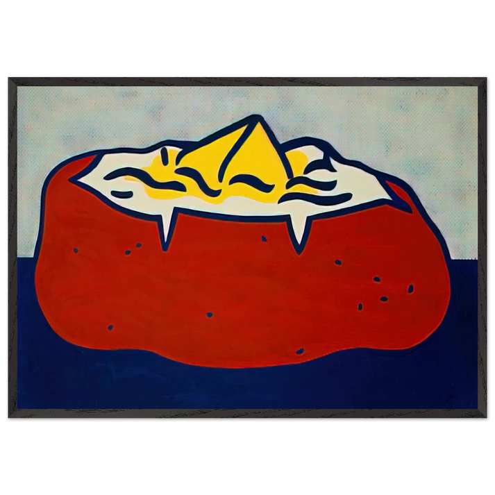 BAKED POTATO 1962 - Roy Lichtenstein 70x100 cm / 28x40 inches Framed Art Print – Black Wooden Frame