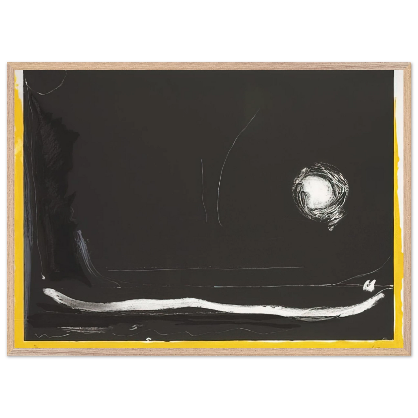 Helen Frankenthaler - Yellow Jack - 1985 Wall art - 15x20 cm / 6x8 Inches - Premium Wooden Framed Poster With Fine Art Paper - Wood frame